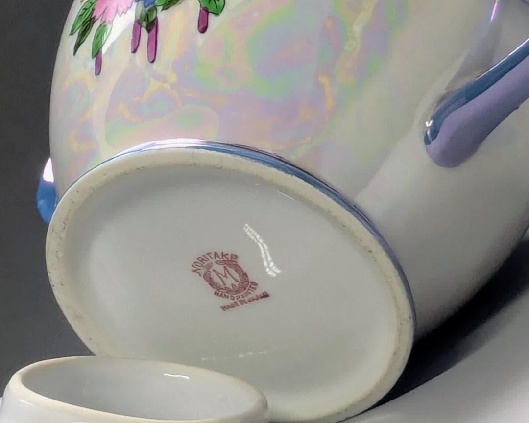 オールドノリタケ アールデコ期大銘品 シリルシー 鳥フィギュリン摘シュガーポット