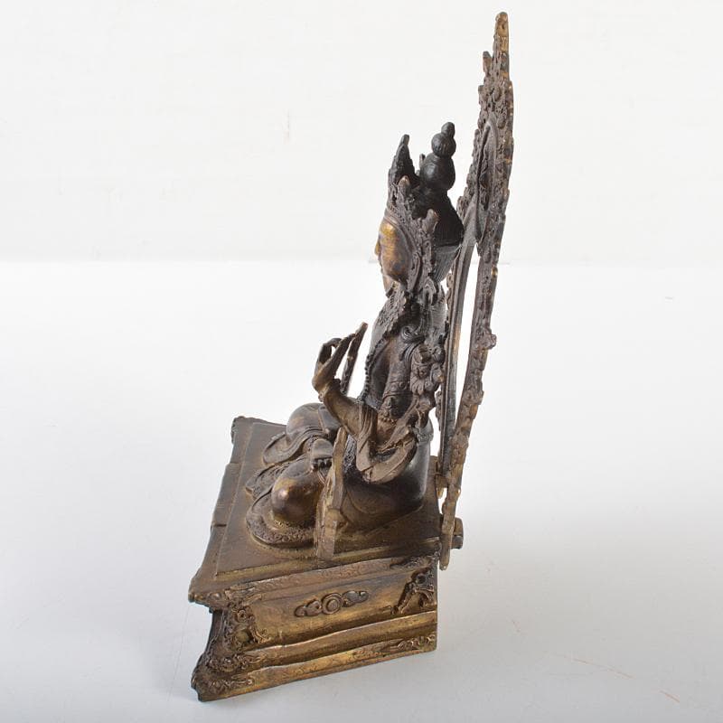 仏教美術　古銅鍍金　チベット仏　仏像　置物　D　R6744