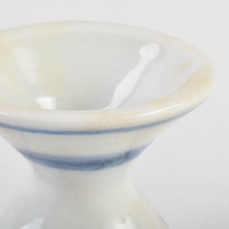 茶道具　京焼　河合瑞豊作　染付　千切蓋置　共布共箱　V　8804