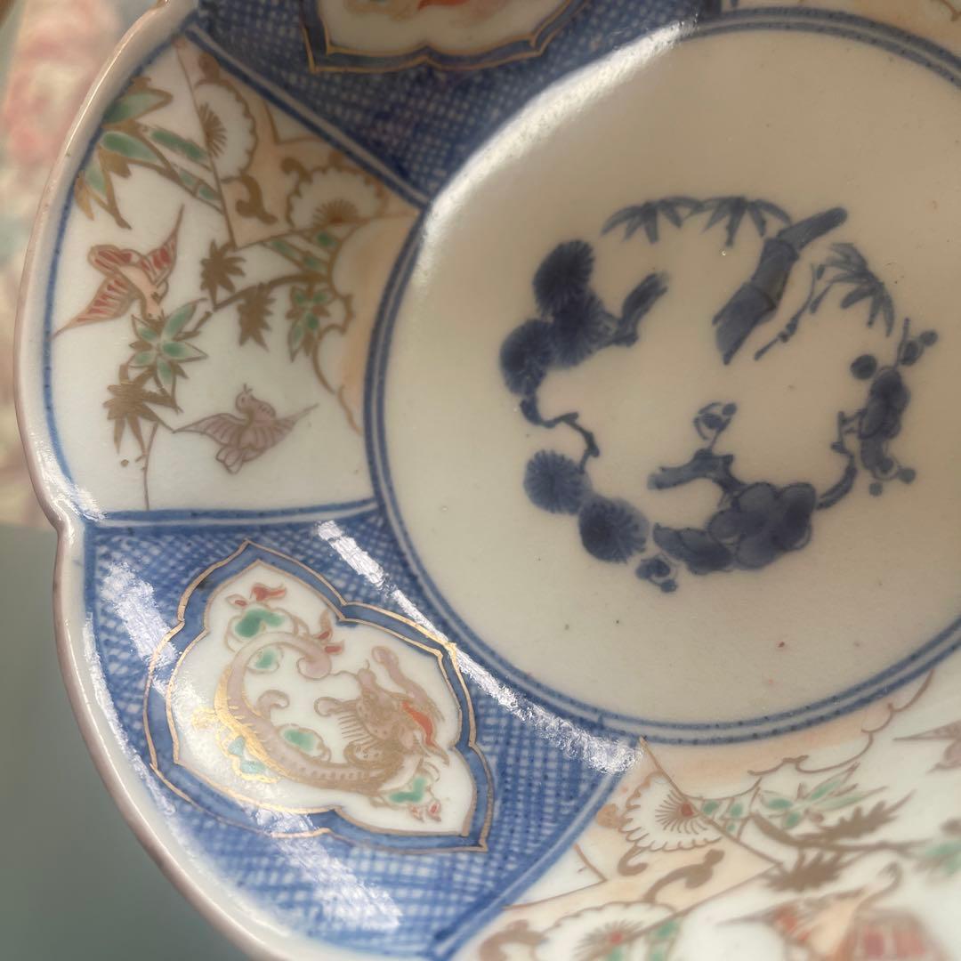 江戸時代　柿右衛門　渦福　金襴手　なます皿2枚