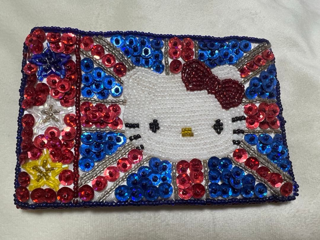超レア★ハローキティ ユニオンジャック ビーズ小物入れ
