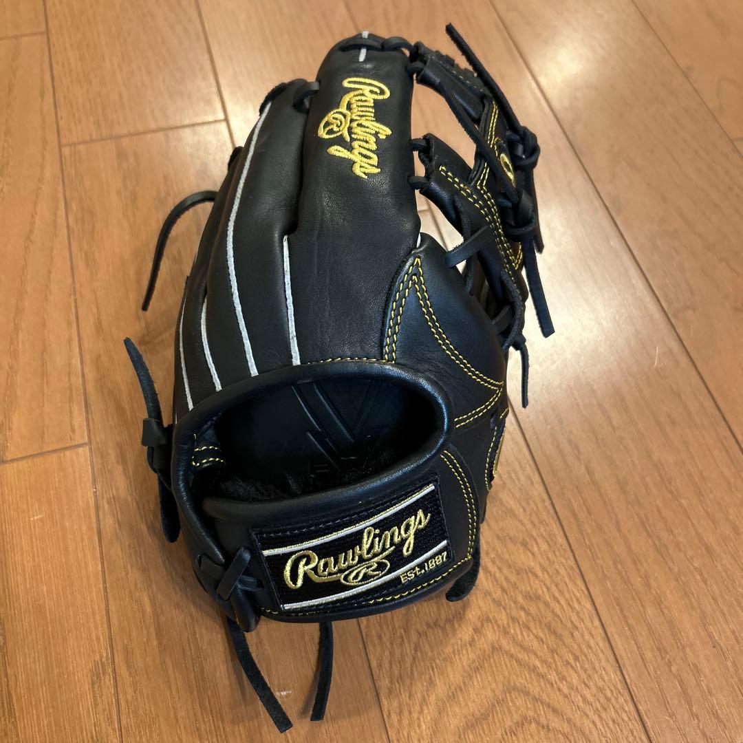 値下げ！【新品未使用】【スチーム加工済】 Rawlings 少年軟式グローブ 黒