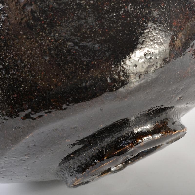 茶道具　楽吉左衛門　黒楽茶碗　共箱　V　R6560