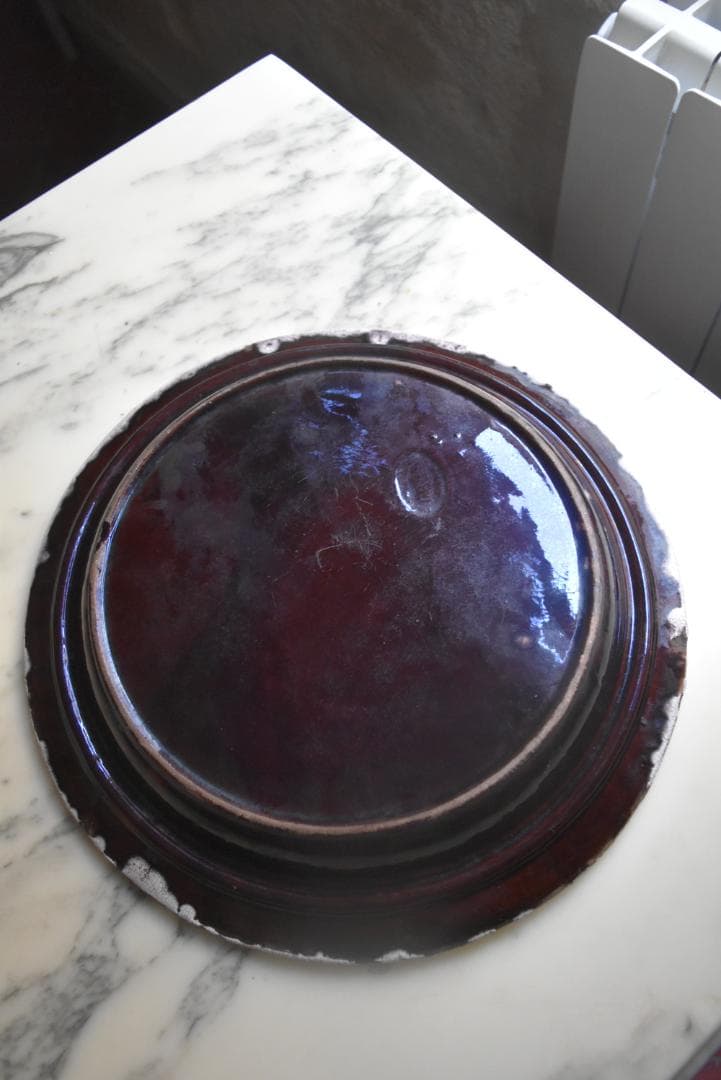 美品フランス19世紀　眺めの良いキュノワール皿　印有　古道具坂田　西洋民藝