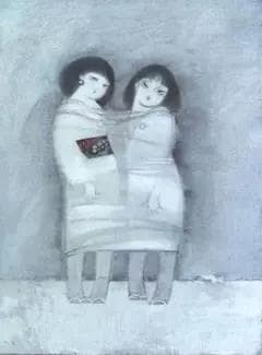 油絵 菅家令子 絵 絵画インテリア額付(黒) F4-42023 人物 雪国の子供