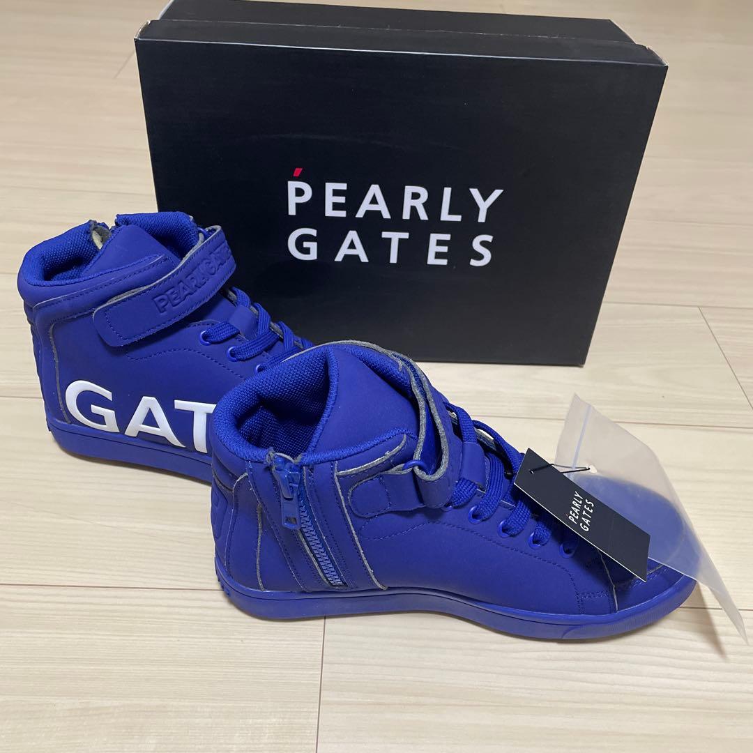 新品未使用 PEARLY GATES ブルー ハイカットシューズ23.5cm