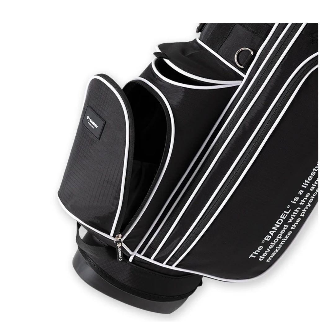 【新品・タグ付き】完売品 BANDEL キャディバッグ 黒×白 パイピング