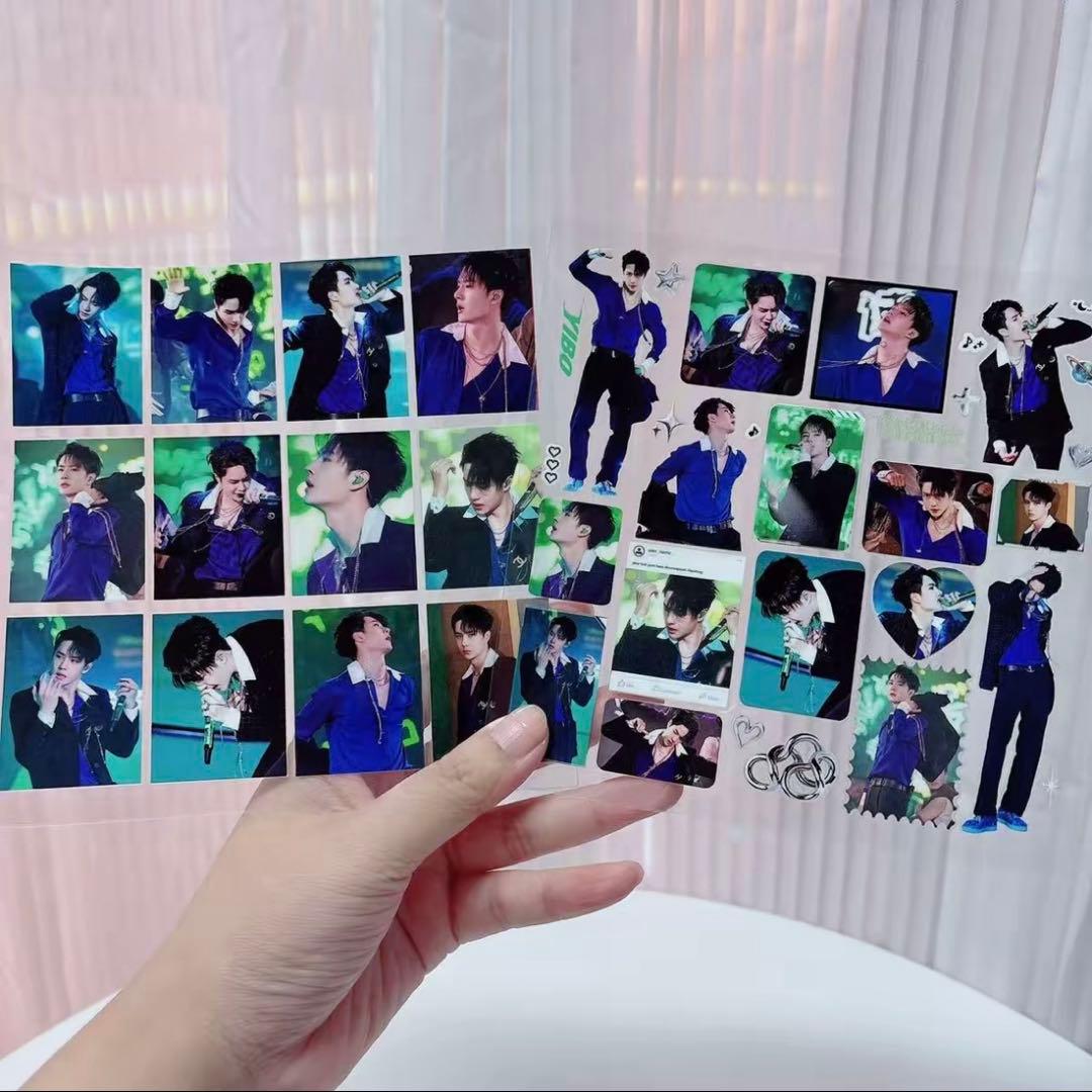 15×15cm 王一博 転写ステッカー 耐油 防水ステッカー　2枚　28セット❣️