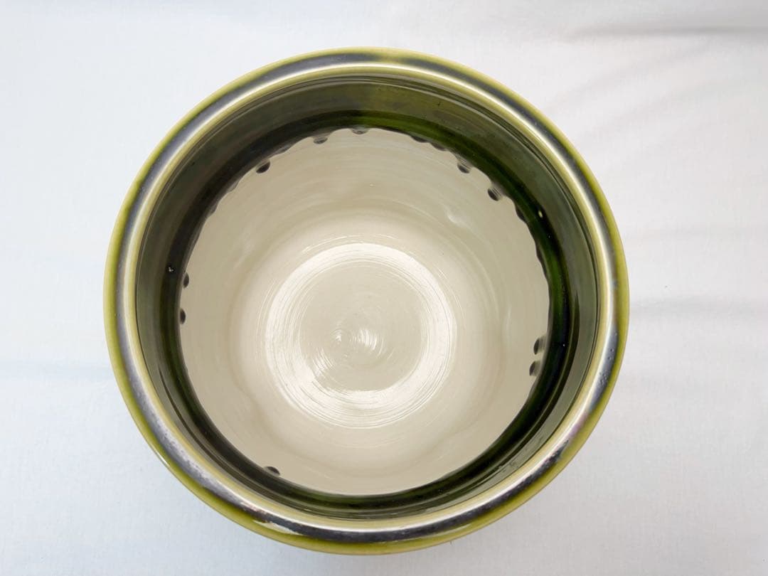 ほぼ未使用 水屋道具 織部 水屋瓶 陶印 木蓋付き 水差し