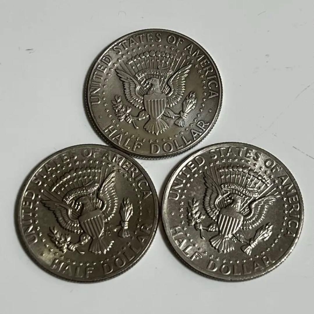 銀貨1964年、1972年ジョン・F・ケネディ ハーフダラー 3枚セット