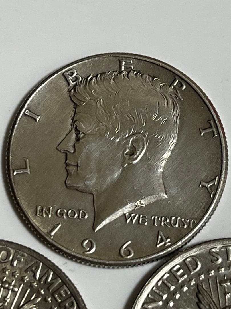 銀貨1964年、1972年ジョン・F・ケネディ ハーフダラー 3枚セット