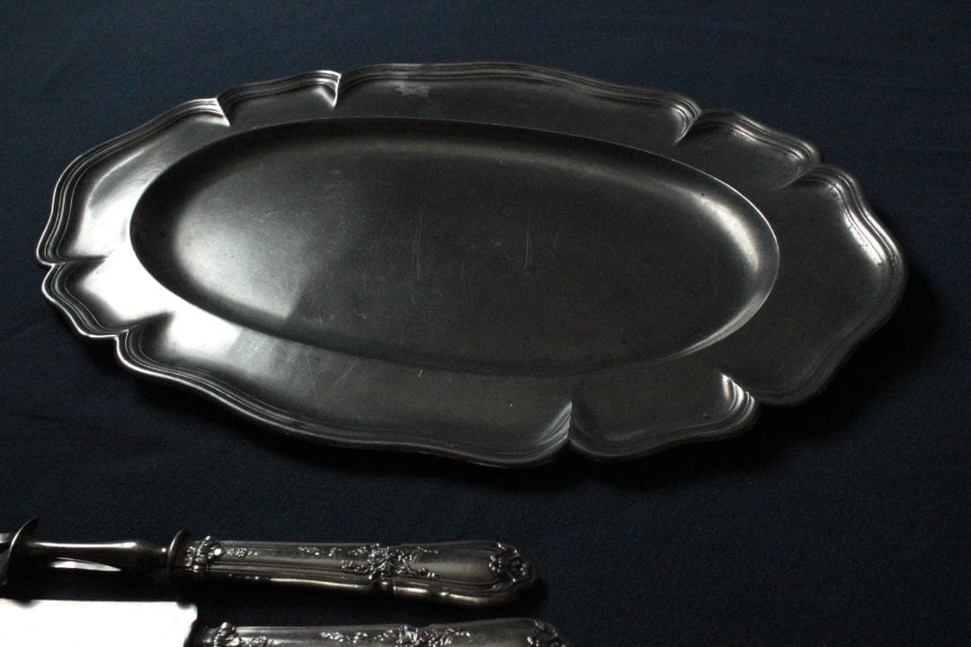 エタンオーバルプレート大/フランスアンティークアクセサリートレイ