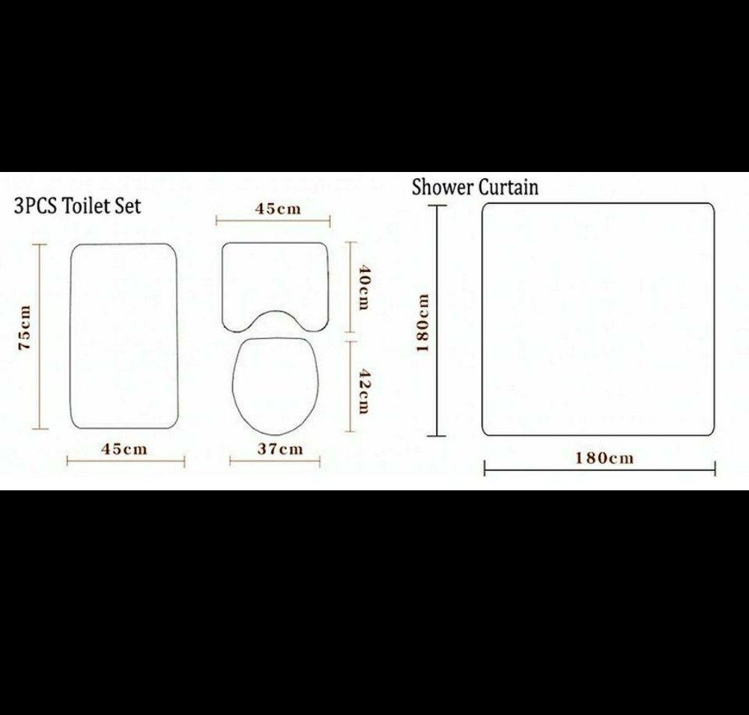 おまけ付き ベティーのシャワーカーテン・バスマット・トイレマット&カバー2点
