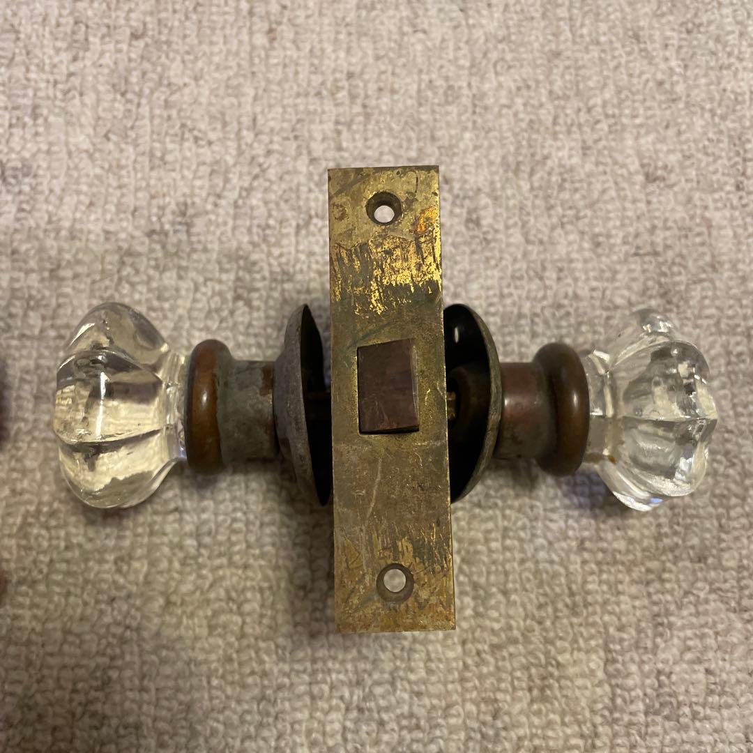 アンティーク ガラス ドアノブ