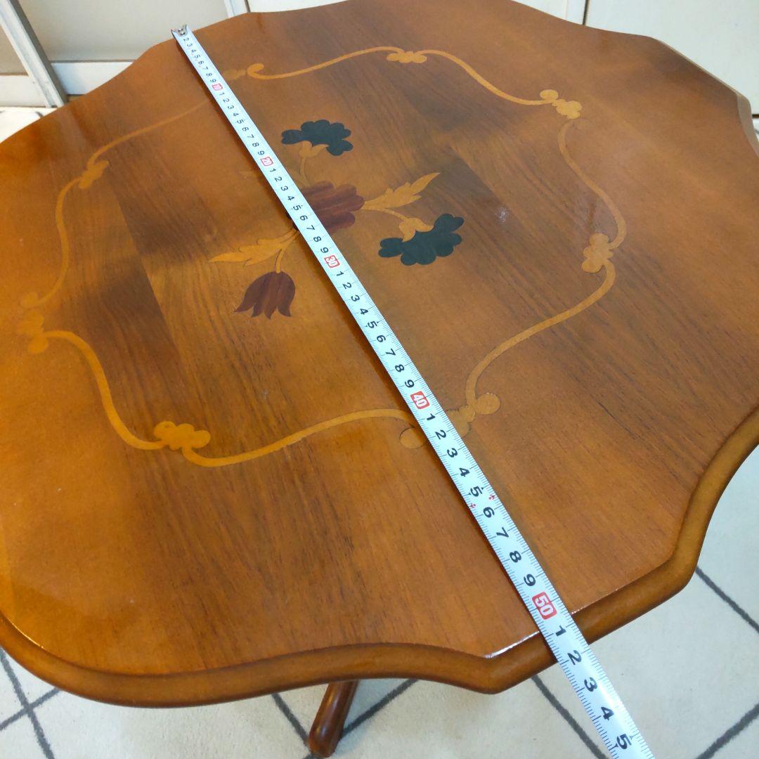 イタリア家具 象嵌細工 コーヒーテーブル サイドテーブル 波型天板 アンティーク