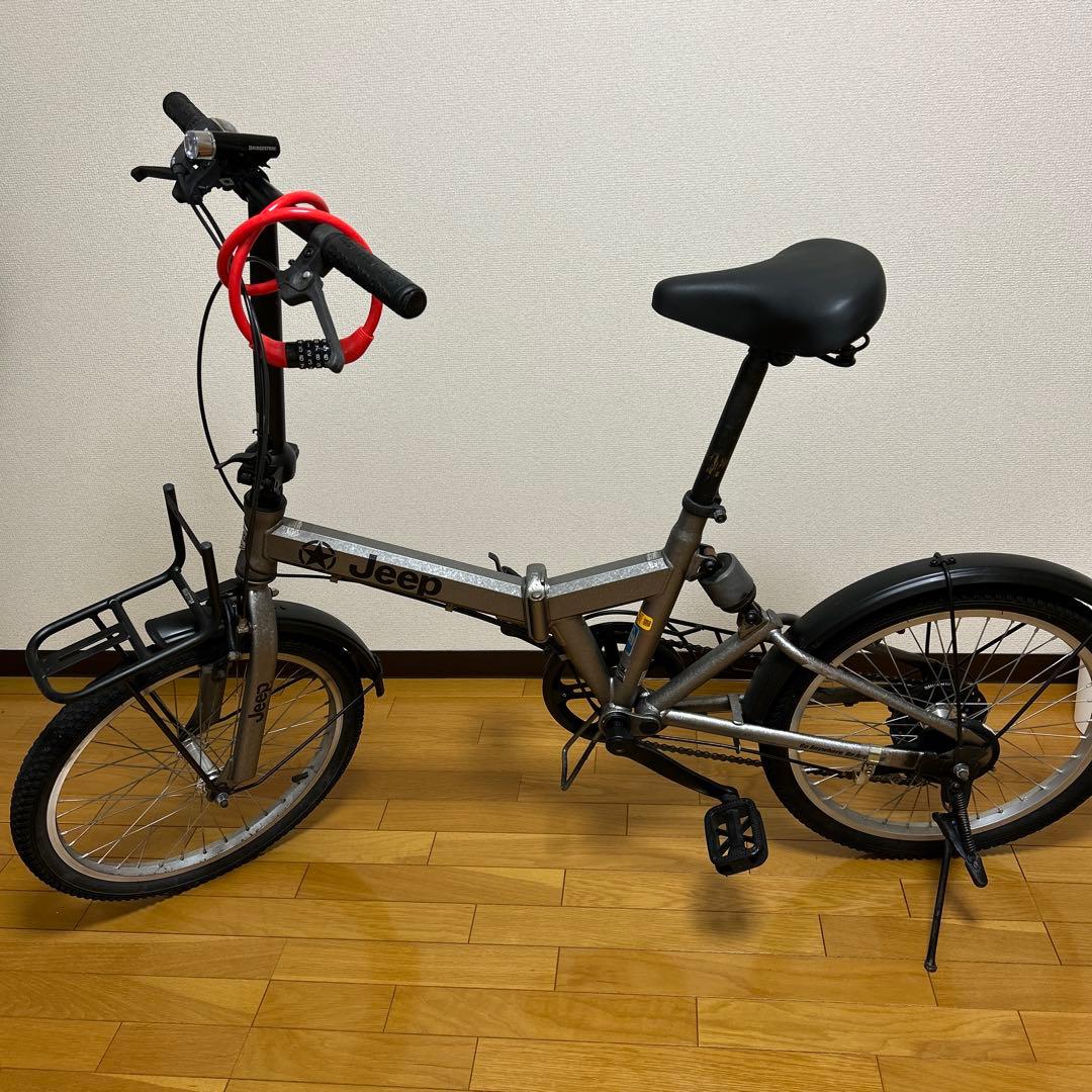Jeep 折りたたみ自転車 7段変速 シルバー