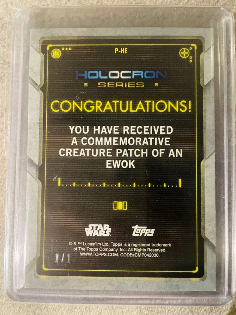 topps スターウォーズ ハンソロ＆ウィケット 1/1 レリックカード