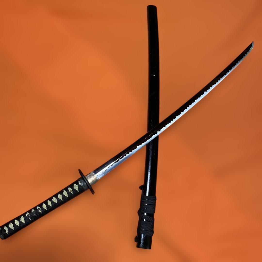 割安模造刀 黒柄 雲龍楕円鍔 黒呂鞘