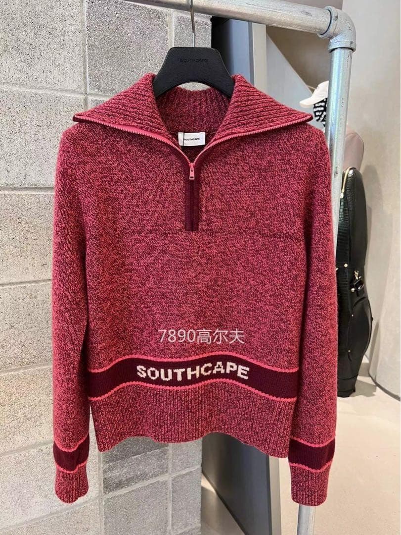 週末限定価額★サウスケープ　上品　レディース ゴルフセーター・赤　L