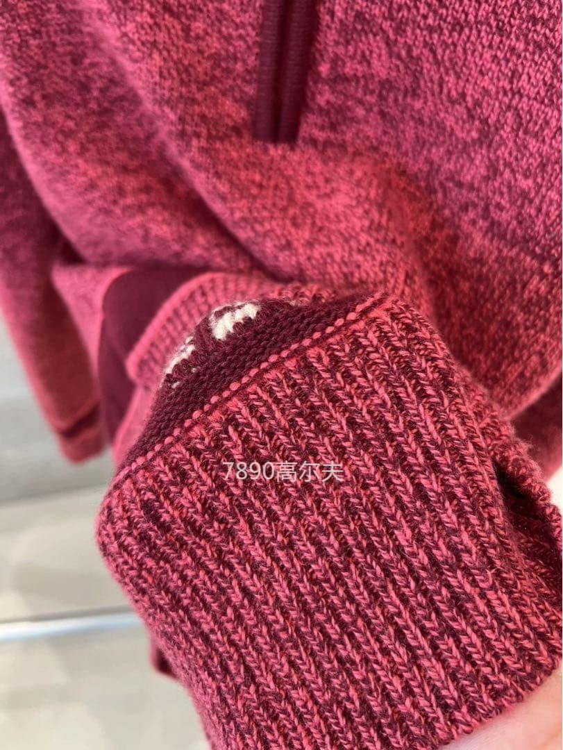 週末限定価額★サウスケープ　上品　レディース ゴルフセーター・赤　L