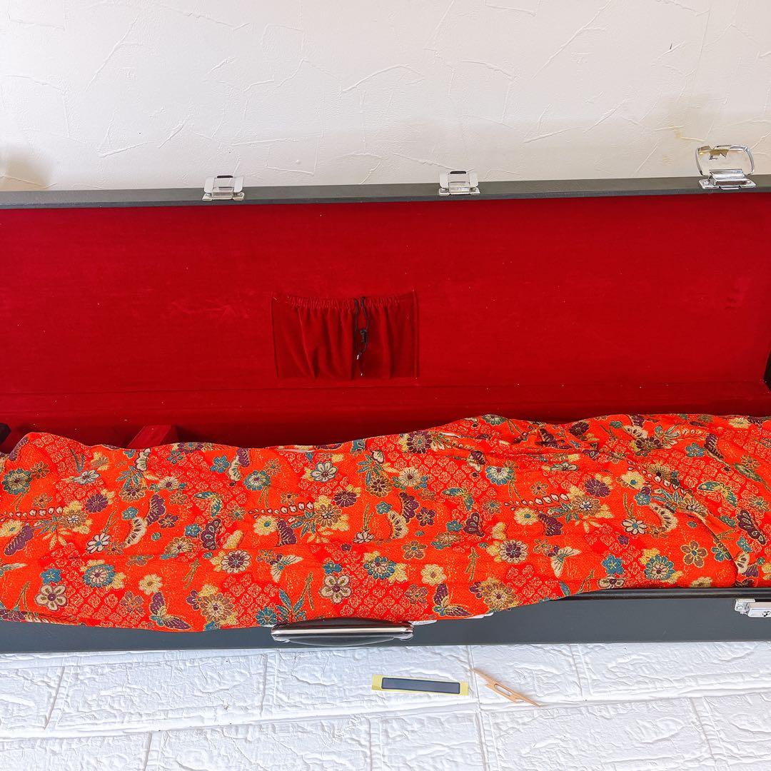 【現状品】三味線 ケース付き 和楽器 皮破れあり 紅木 紫檀