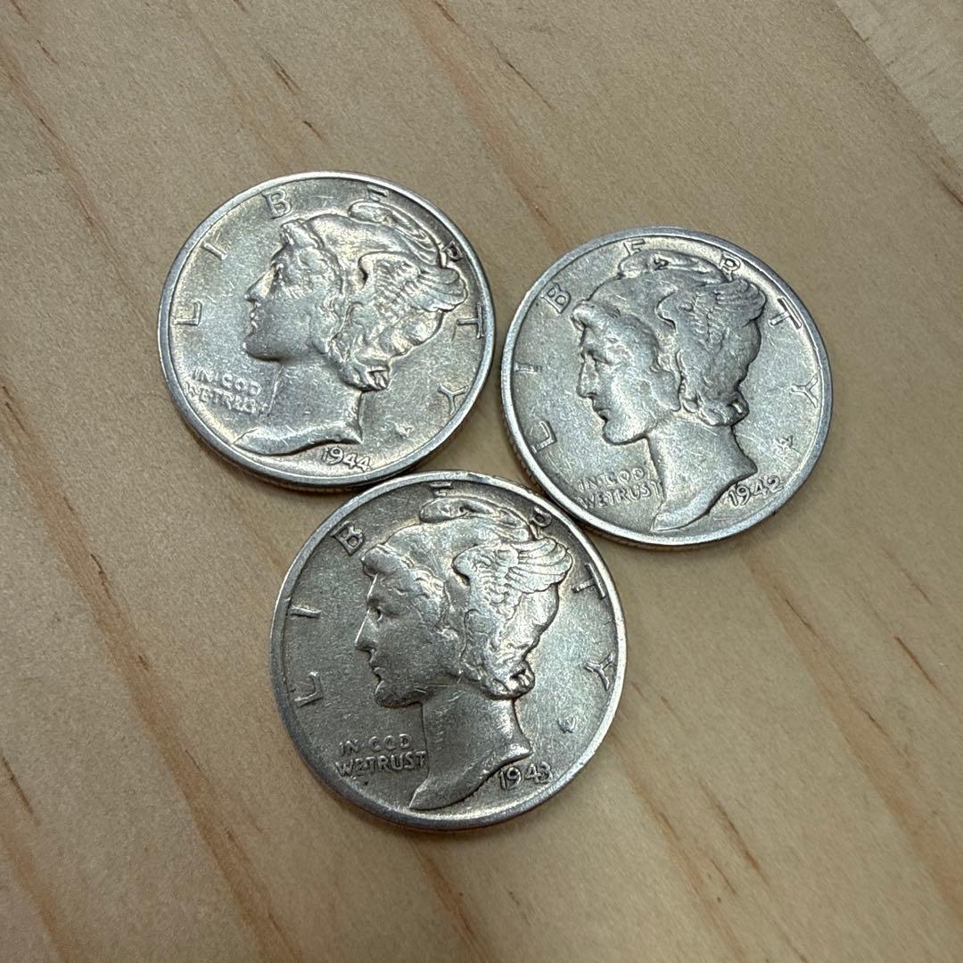 アメリカ　マーキュリー・ダイム銀貨12枚セット