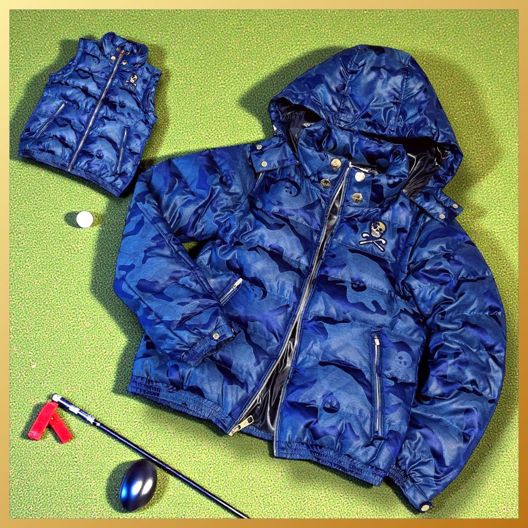 MARK & LONA ゴルフ 4way ダウンジャケット ベスト スカル 迷彩