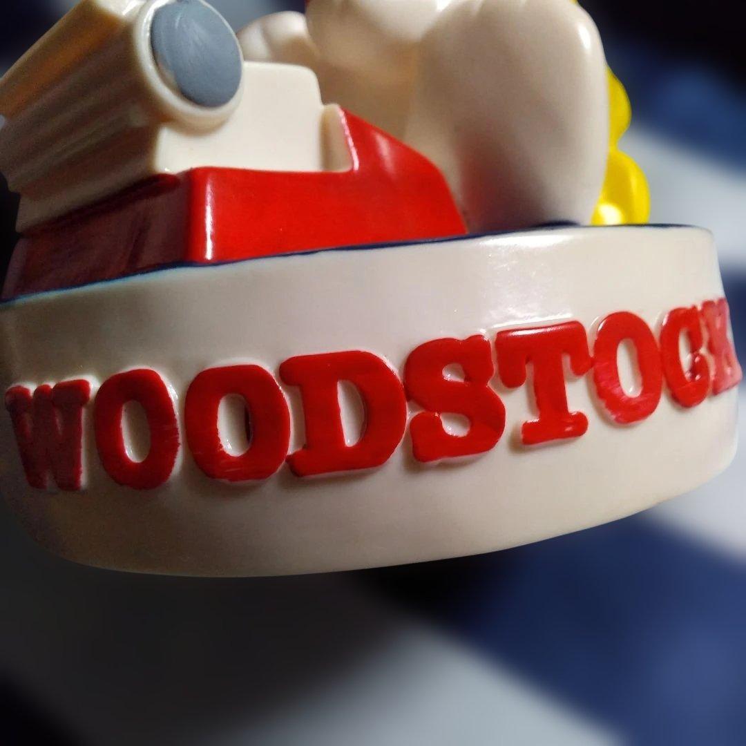 スヌーピー＆ウッドストック　タイプライター 　ソフビ貯金箱　レア　美品