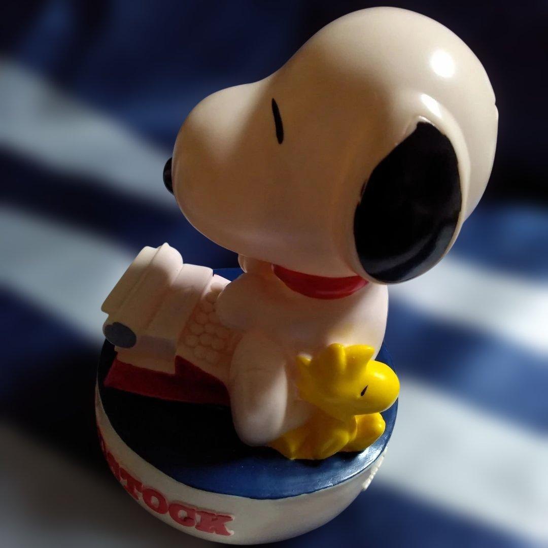 スヌーピー＆ウッドストック　タイプライター 　ソフビ貯金箱　レア　美品