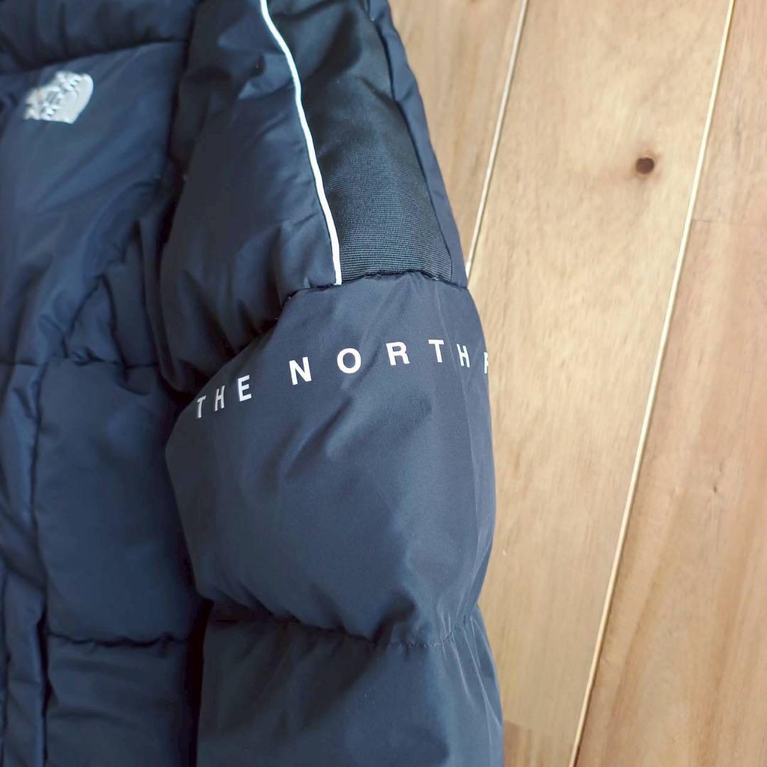 美品　ノースフェイス　ロングダウンジャケット　メンズ XS　ブラック　腕ロゴ