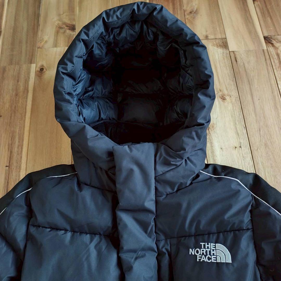 美品　ノースフェイス　ロングダウンジャケット　メンズ XS　ブラック　腕ロゴ
