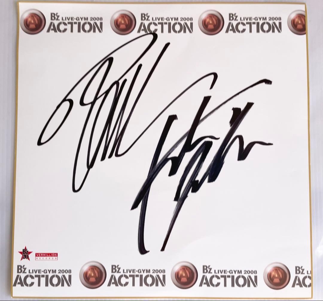 B'z 直筆サイン色紙　ACTION LIVE-GYM 2008 希少品