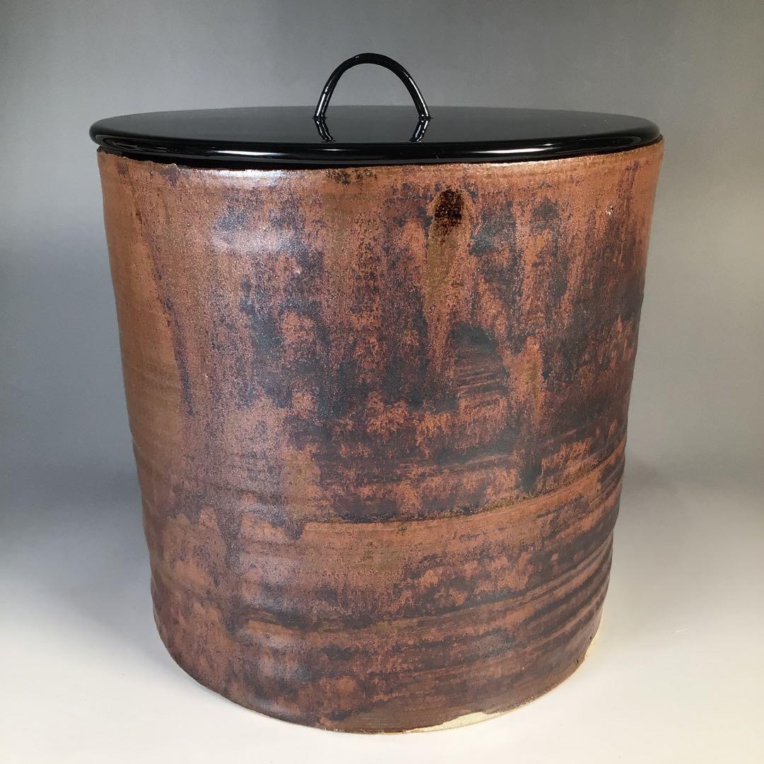 Ｍ７７８　水指　『越州五智窯　木村隆造』『一重口水指』　共箱　茶道具