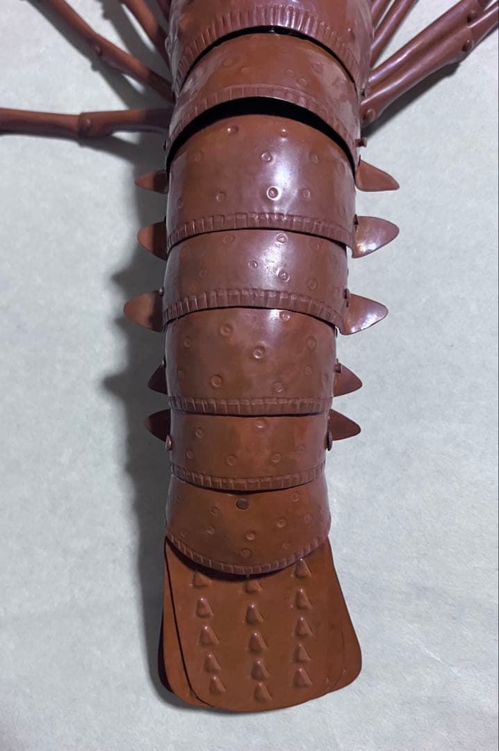 ☆0129 金属製自在置物　海老　五十一代明珍宗之作