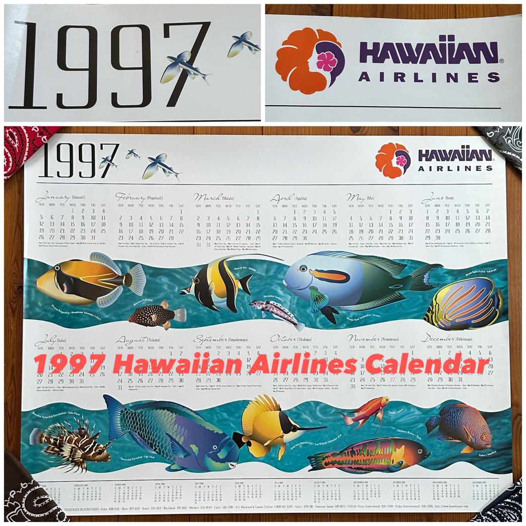 97年旧ロゴHAWAIIAN AIRハワイアン航空オリジナルカレンダーポスター5
