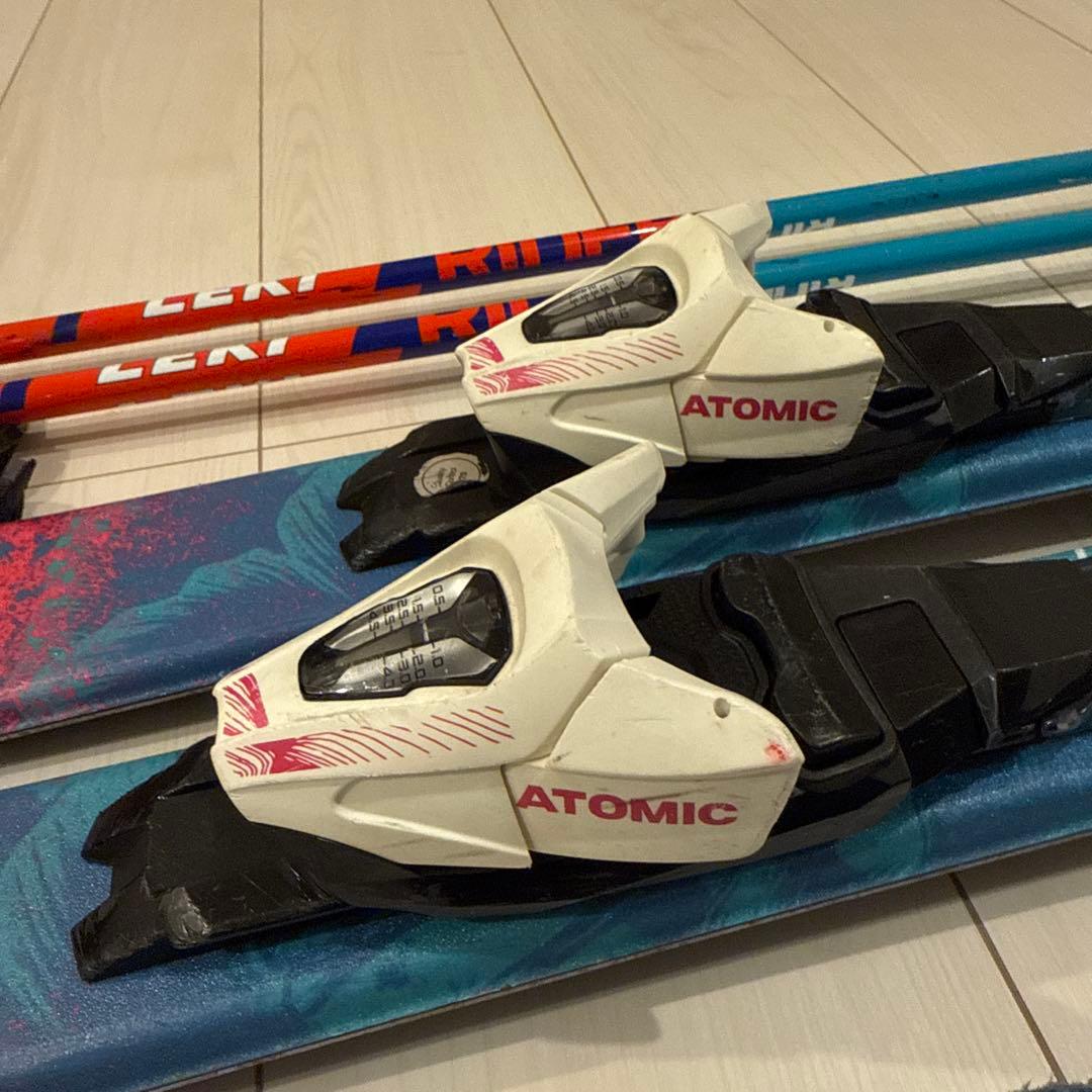 スキー（サロモン）ブーツ（LANGE）、ポール（Leki）セット　ジュニア