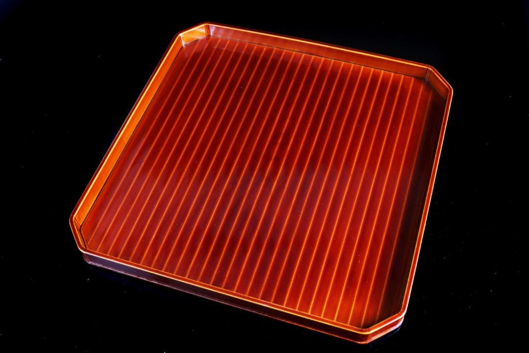 飛騨春慶塗 四方膳 懐石膳 隅切四方膳 　五枚