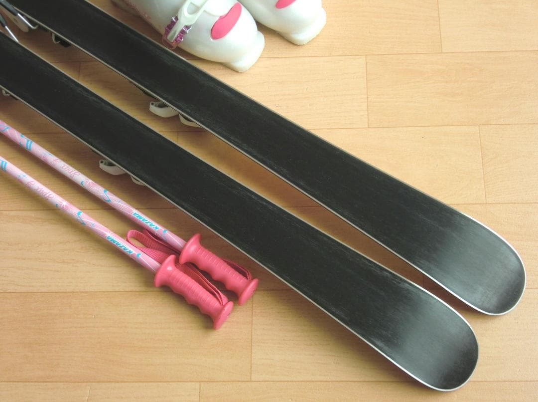 ■■送料無料■KAZAMA■子供用スキーフルセット■板116靴22■WAX済■■