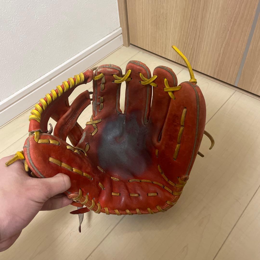 久保田slugger 硬式野球グローブ オレンジ 右投げ用