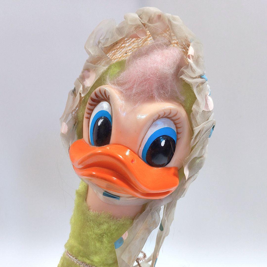 ビンテージ ラシュトン ダック ぬいぐるみ レースのバブーシュカ ラバーフェイス