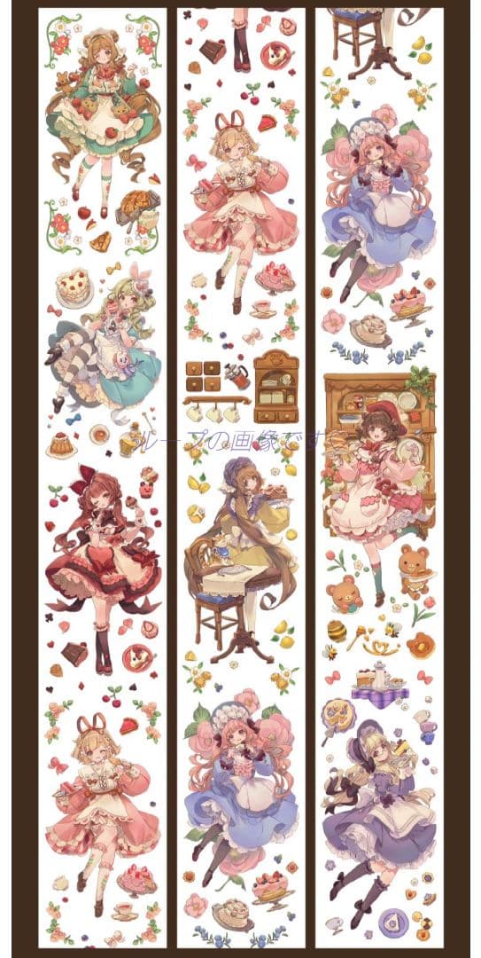 J624＃甜香满屋(水晶)Shine切り売り海外人物マステ女の子