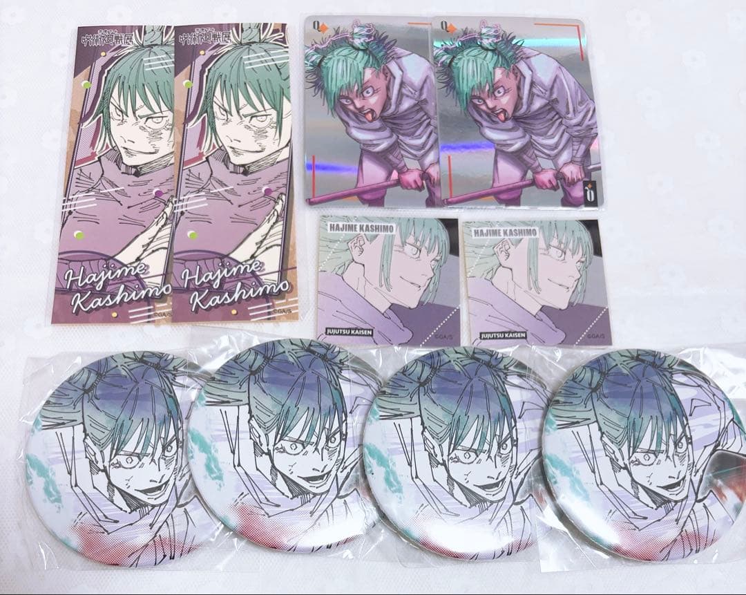 呪術廻戦　鹿紫雲　缶バッジ　ステッカー　トランプ