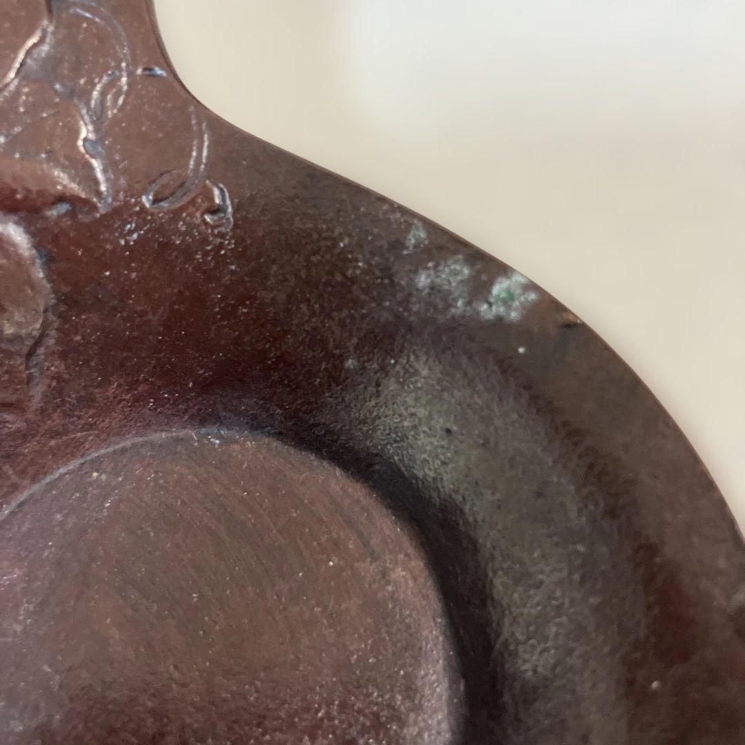 茶道具 鋳銅製 兵丹茶托 5客 共箱