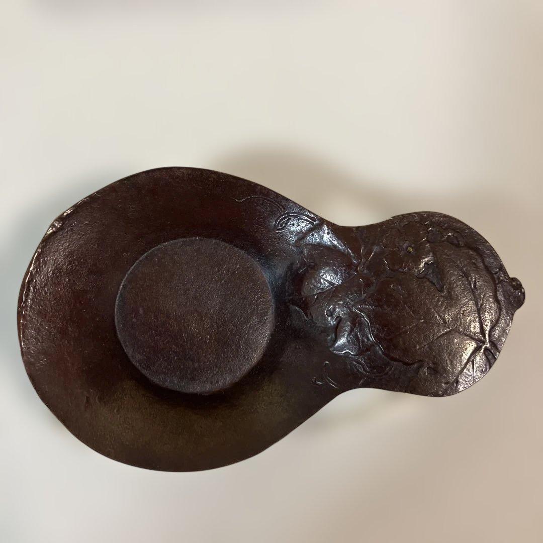 茶道具 鋳銅製 兵丹茶托 5客 共箱