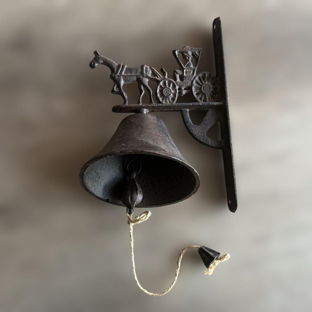 ヴィンテージ 馬車と馬のベル 鉄製