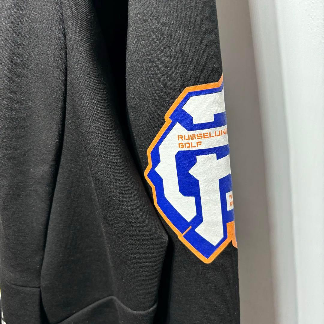 新品 ラッセルノ マスク フーディー マルチロゴ ブラック ゴルフ M