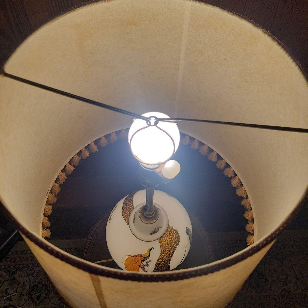 【長期保管品】スタンドライト 2灯式アンティークライト 昭和レトロ