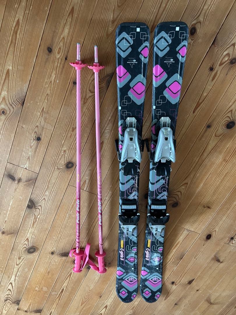 スキーセット 黒/ピンク &ブーツ