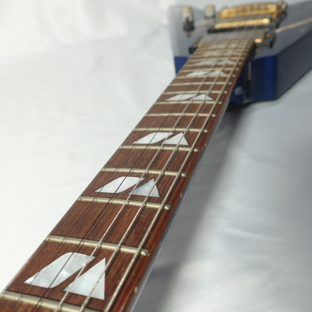 ヒ*デ様 Burny フライングV エレキギター ブルー GOTOHペグ装備