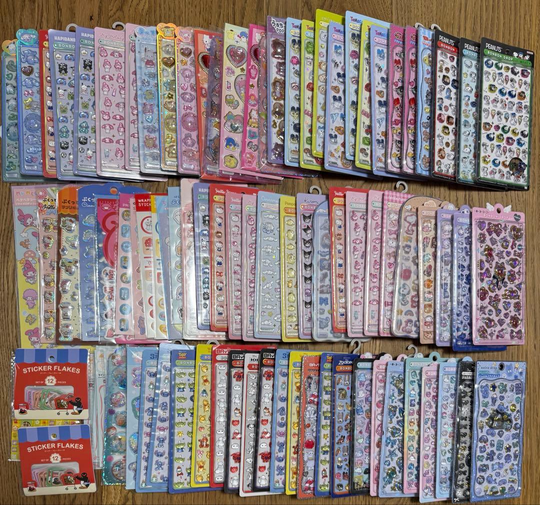ボンボンドロップシール ディズニー サンリオ オリジナル まとめ売り 84枚